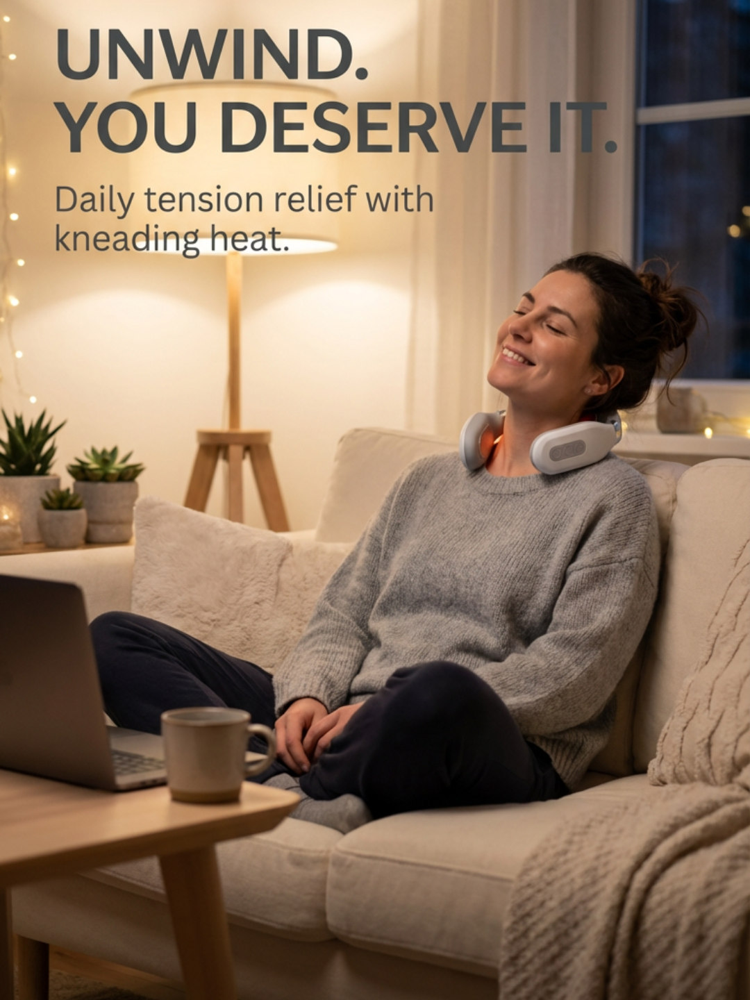 HeatFlex Neck Pro Heated Neck and Shoulder Massager with Deep Kneading Massage and Soothing Heat