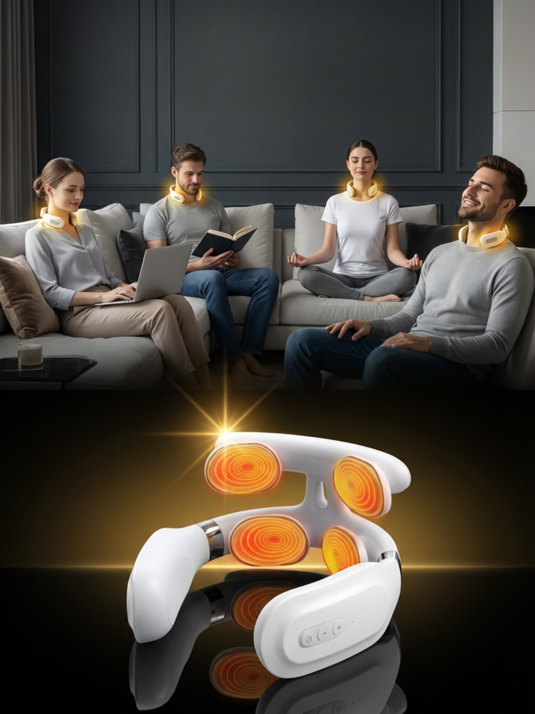 HeatFlex Neck Pro Heated Neck and Shoulder Massager with Deep Kneading Massage and Soothing Heat