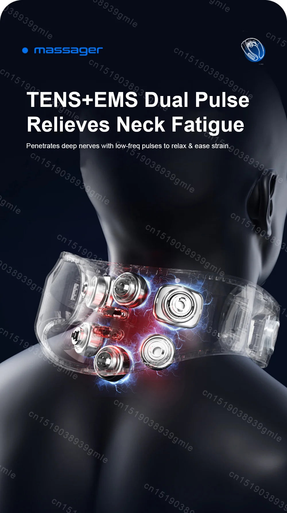 HeatFlex Neck Pro showing dual heating pads and ergonomic curve