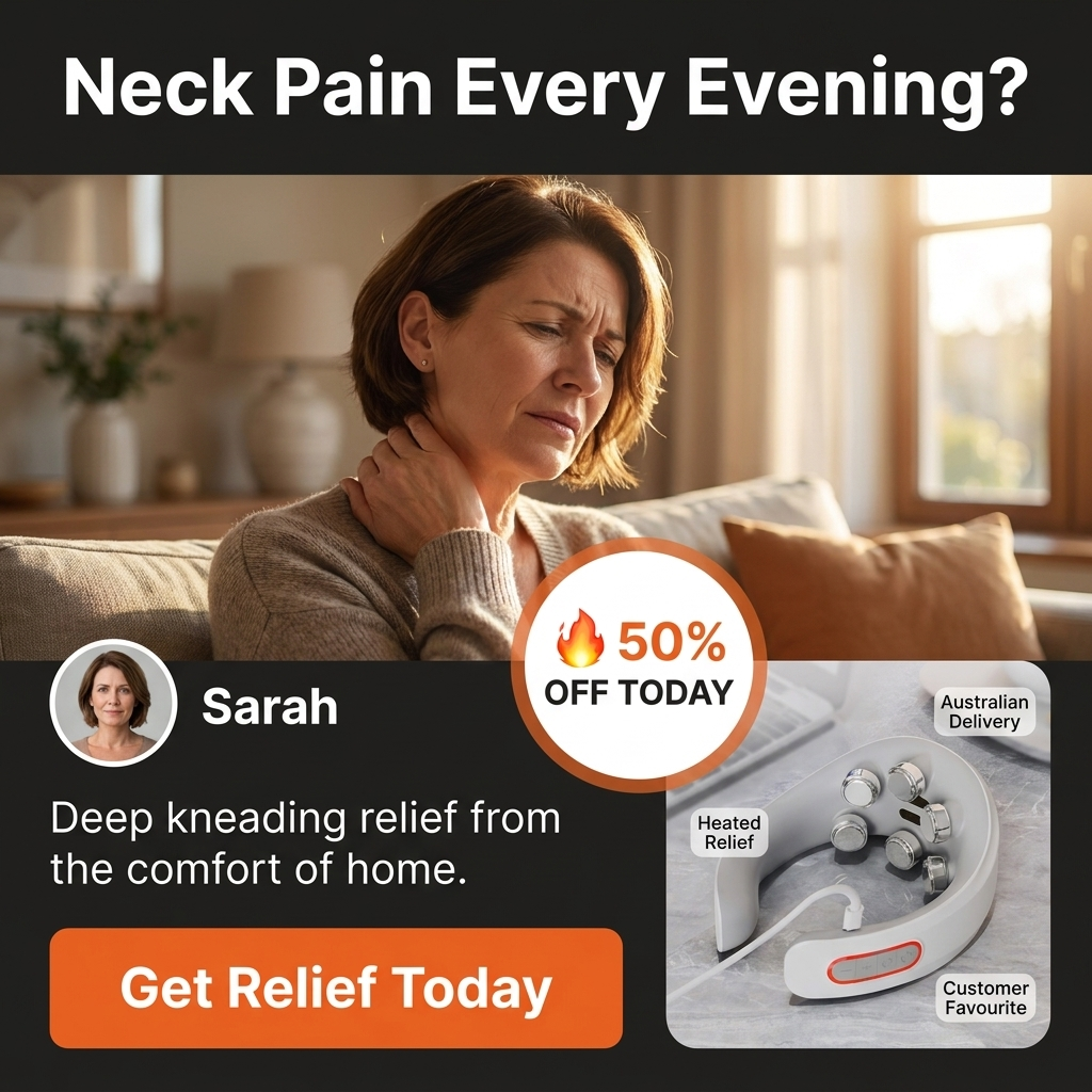 Portable HeatFlex 3.0 neck massager resting on desk