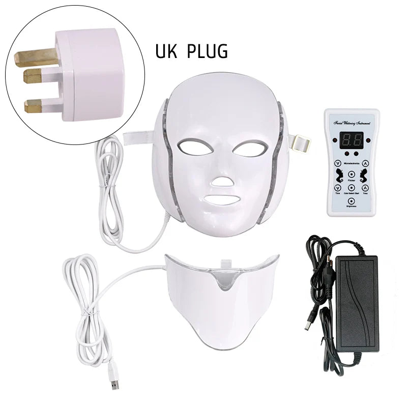 AuraGlow Professional LED Photon Therapy Mask used as part of an anti‑aging skincare routine