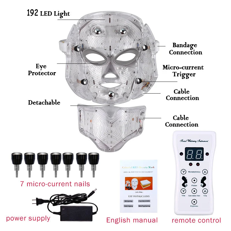 AuraGlow Professional LED Photon Therapy Mask used at home for facial light therapy