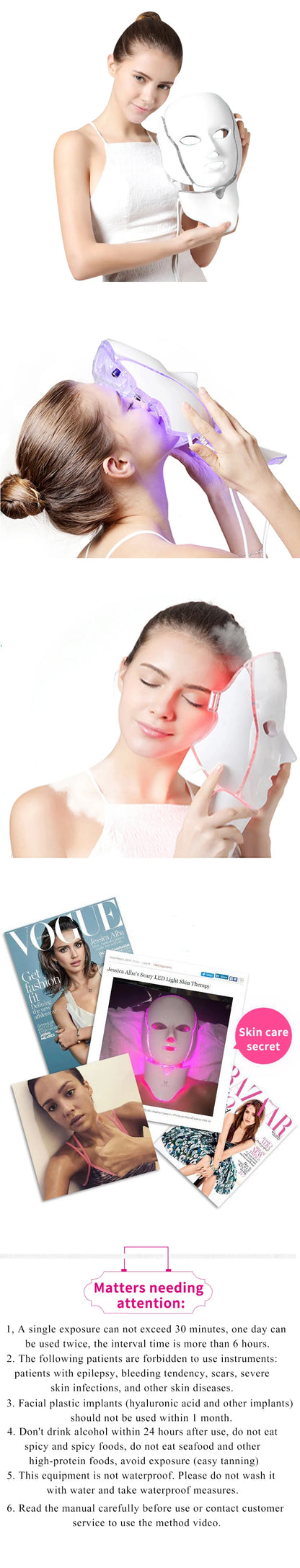 AuraGlow Professional LED Photon Therapy Mask integrated into a daily skincare routine