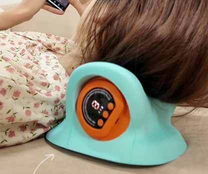 Electric neck massage device with heat and pulse therapy